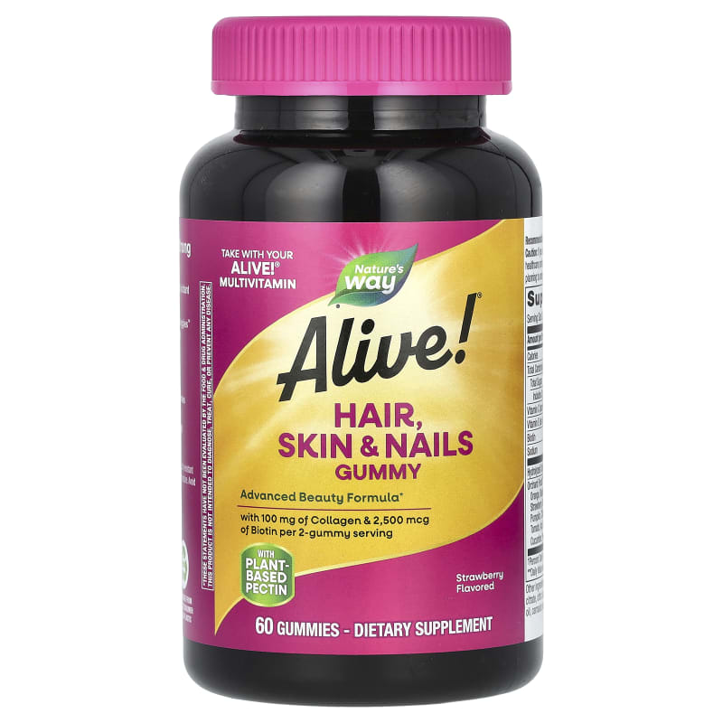 Alive!® Hair, Skin & Nails Gummies, Strawberry