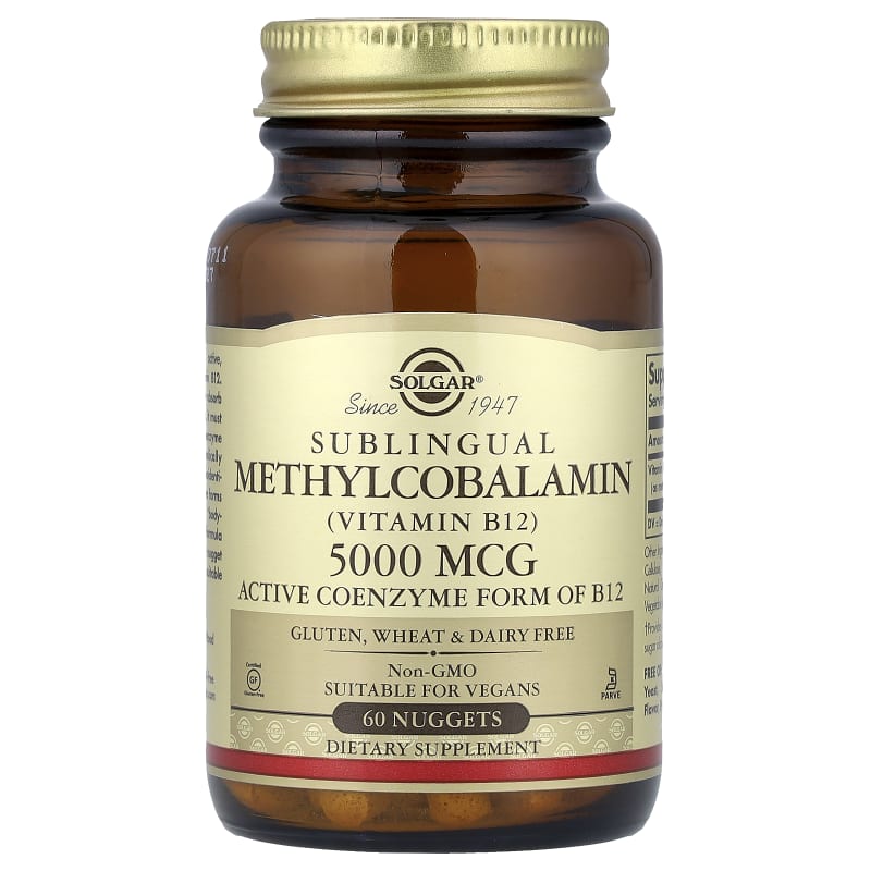 Sublingual Methylcobalamin (Vitamin B12), 5,000 mcg, 60 Nuggets