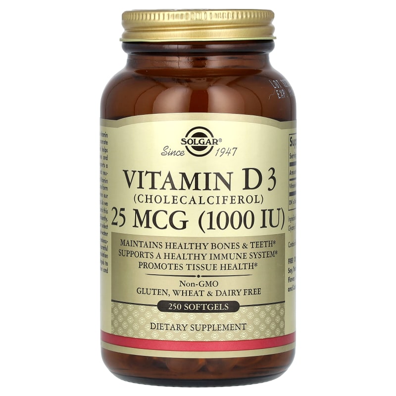 Vitamin D3, 25 mcg (1,000 IU)