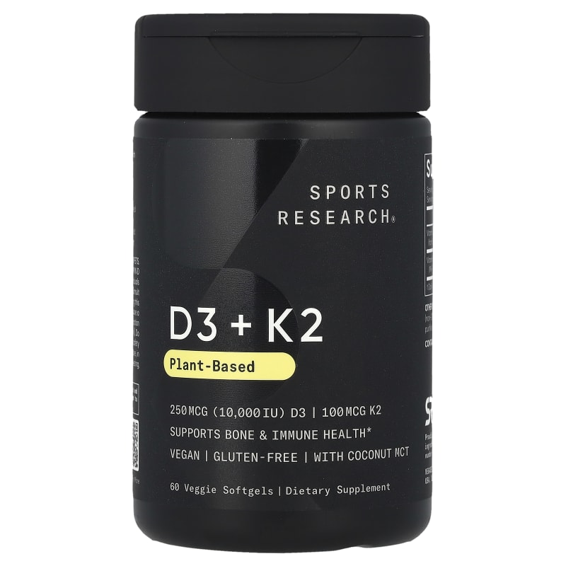 D3 + K2, Plant-Based, 250 mcg/100 mcg