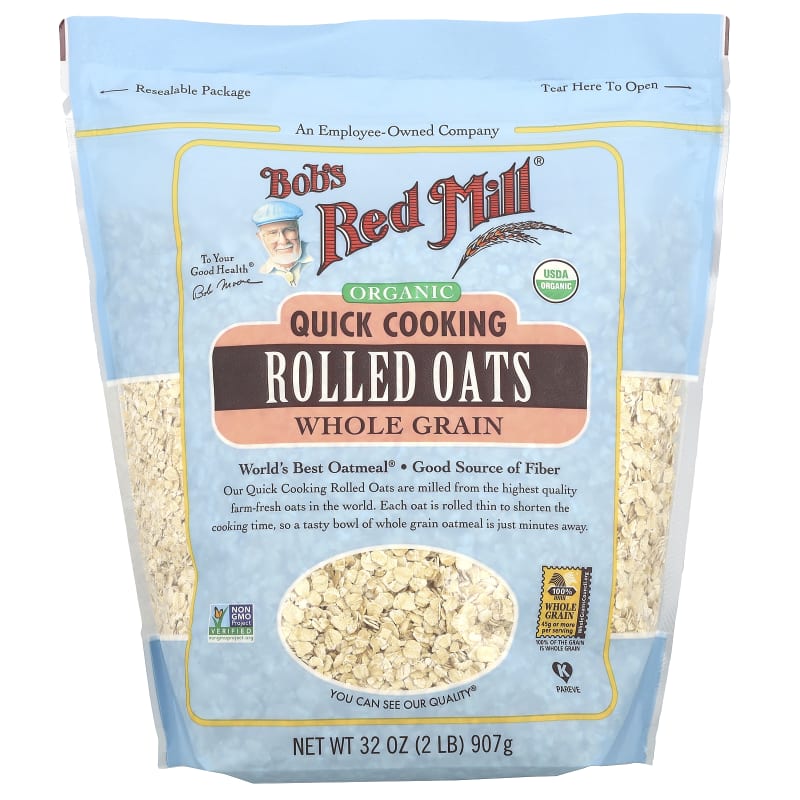 Organic, Quick Cooking Rolled Oats, Whole Grain