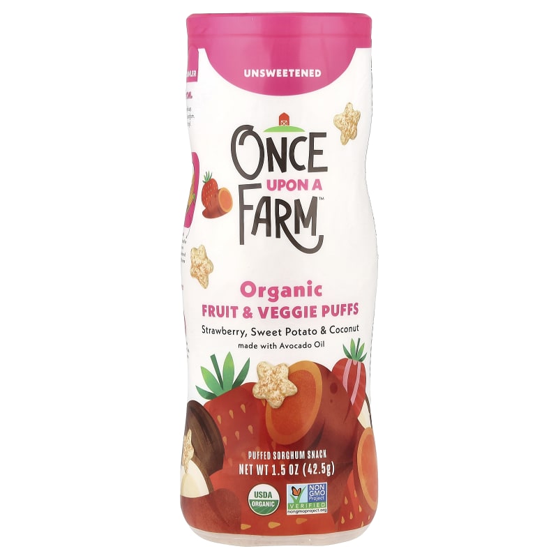 Organic Fruit & Veggie Puffs, Crawler, Strawberry, Sweet Potato & Coconut, Unsweetened