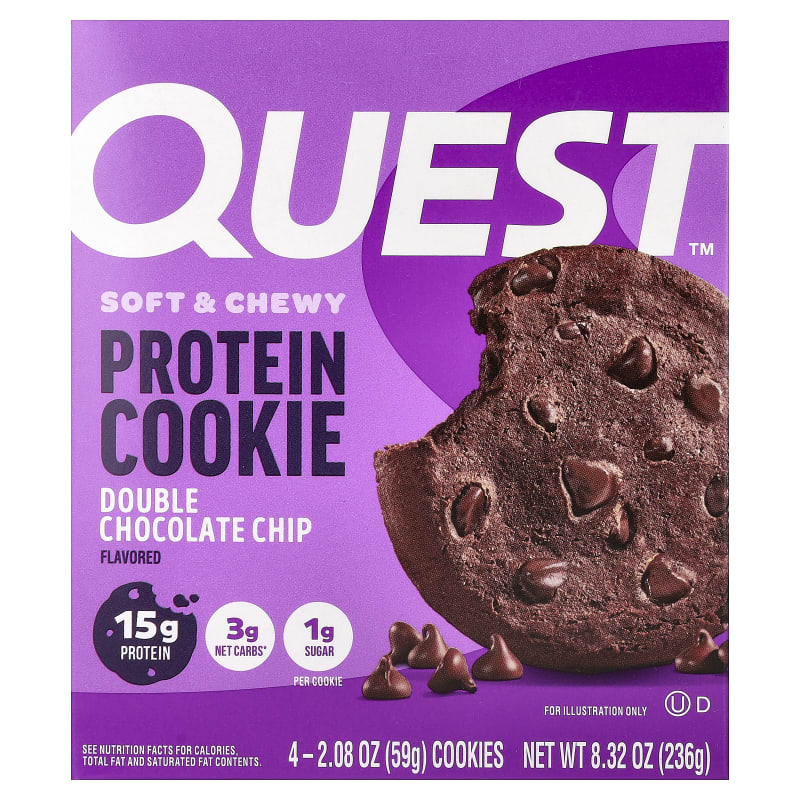 Protein Cookie, Double Chocolate Chip, 2.08 oz (59 g) Each