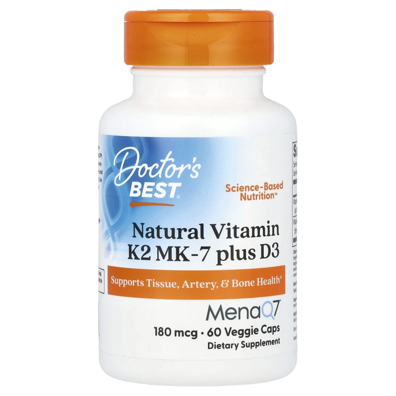 Natural Vitamin K2 MK-7 plus D3, 180 mcg