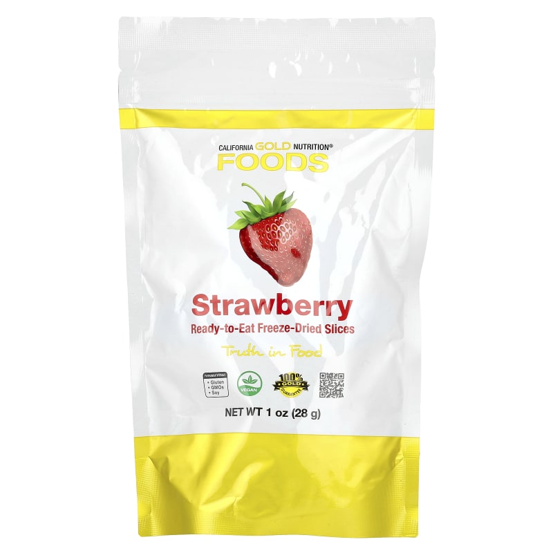 Foods, Freeze-Dried Strawberry, Ready to Eat Whole Freeze-Dried Slices
