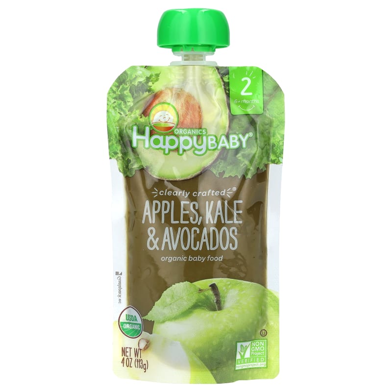 Happy Baby®, Organic Baby Food, 6+ Months, Apples, Kale & Avocados
