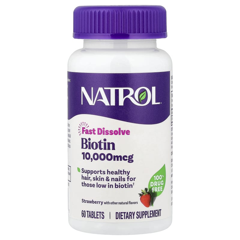 Biotin, Fast Dissolve, Strawberry, 10,000 mcg