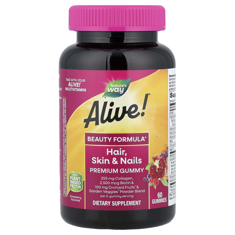 Alive!® Hair, Skin & Nails Premium Gummy, Strawberry