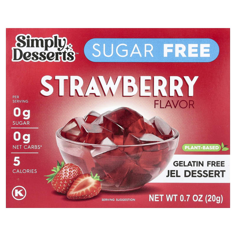 Gelatin Free Jel Dessert, Sugar Free, Strawberry